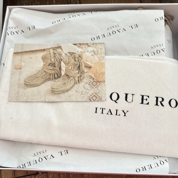 El Vaquero Italy Indio Mocc Boot NWT Freedom Flower - Picture 14 of 17